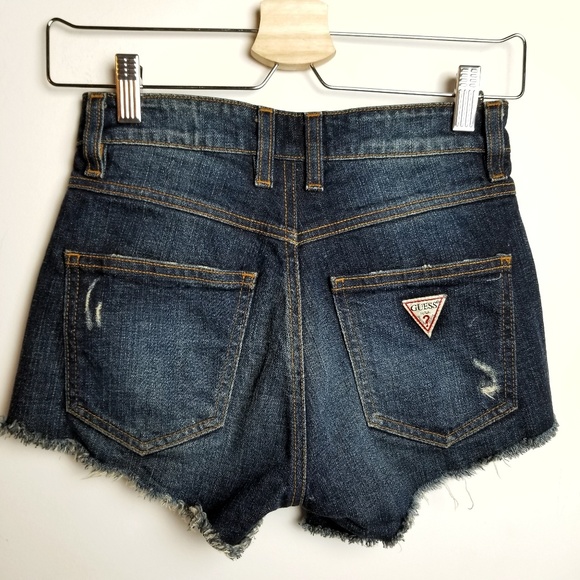 VTG Guess High Waist Distressed Denim Jean Short - Picture 2 of 5